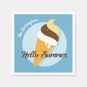 Servilleta De Papel Ice Cream Hola nombre personalizado y toallas de p