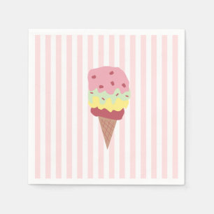 Servilleta De Papel Ice Cream Pintando banda rosa tropical