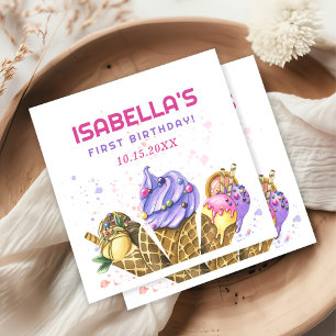 Servilleta De Papel Ice Cream Primer Fiesta de Cumpleaños