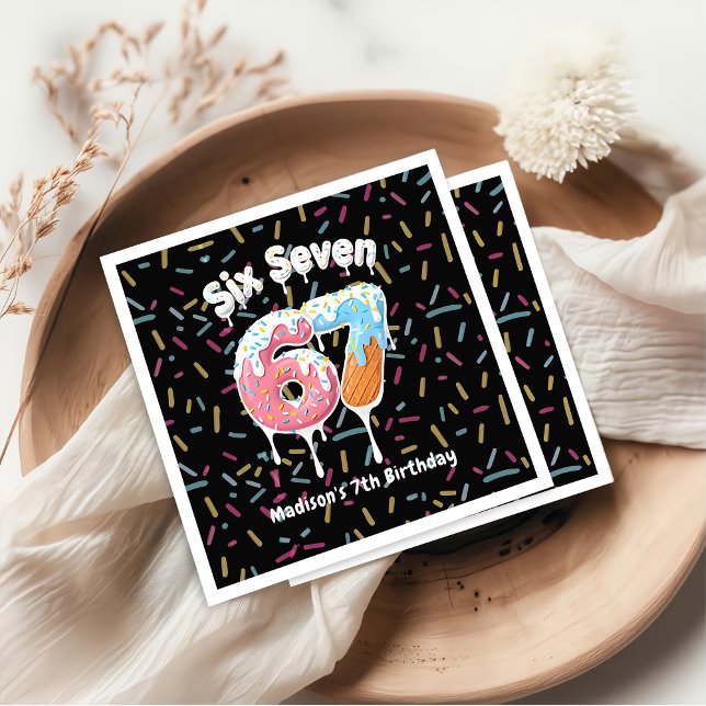 Servilleta De Papel Ice Cream Six Seven 67 Birthday Napkins (Subido por el creador)