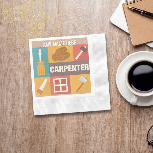 Servilleta De Papel Icónico de carpintero profesional