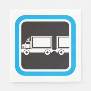 Servilleta De Papel Icono Azul de Camión y Remolque