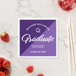Servilleta De Papel Icono de gorra de graduación retro en negrita y es