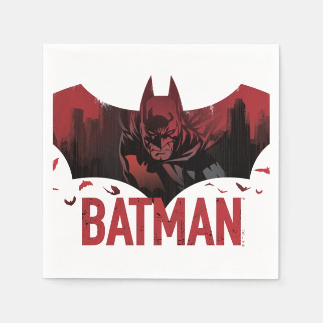 Servilleta De Papel Icono de Gotham Carmesí de Batman (Anverso)
