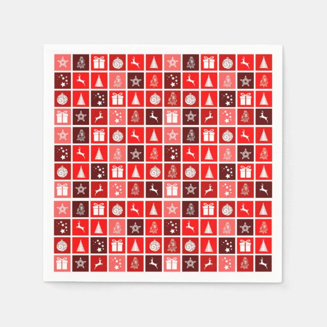 Servilleta De Papel Icono de navidad Plaza roja arte de vacaciones clá (Anverso)