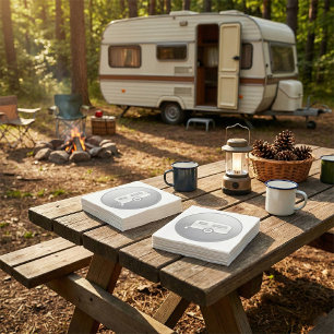 Servilleta De Papel Icono de remolque de campamento plateado RV minima