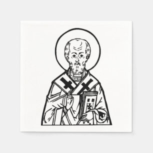 Servilleta De Papel Icono ortodoxo bizantino de San Nicolás de Mira