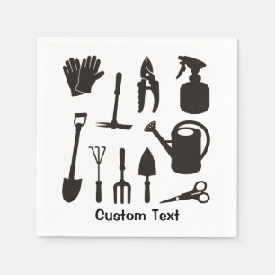 Servilleta De Papel Iconos de jardinería Silhouettes