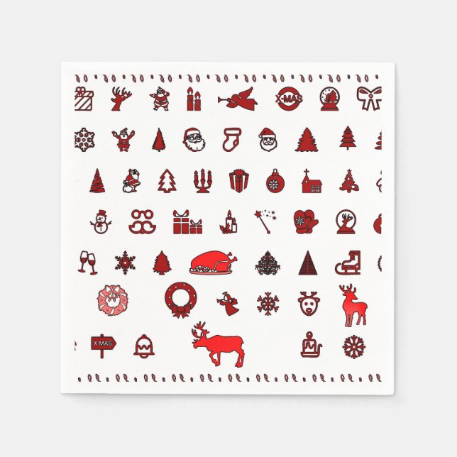 Servilleta De Papel Iconos de navidades (Anverso)