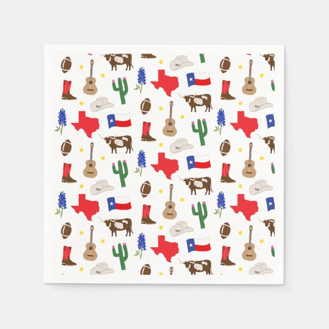 Servilleta De Papel Iconos de Texas (Anverso)