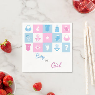 Servilleta De Papel Iconos diminutos pastel para baby showers y revela