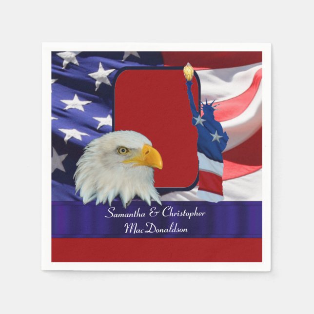 Servilleta De Papel Iconos patrióticos americanos (Anverso)