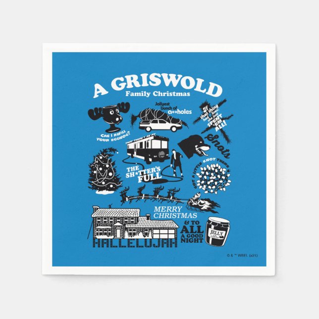 Servilleta De Papel Iconos y cotizaciones de vacaciones para navidades (Anverso)