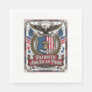 Servilleta De Papel Iconos y Símbolos de Escudo de Libertad Patriótica