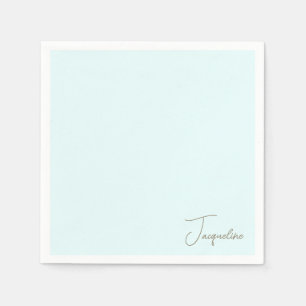 Servilleta De Papel Icy Blue Personalized Script Name Shower Coctail