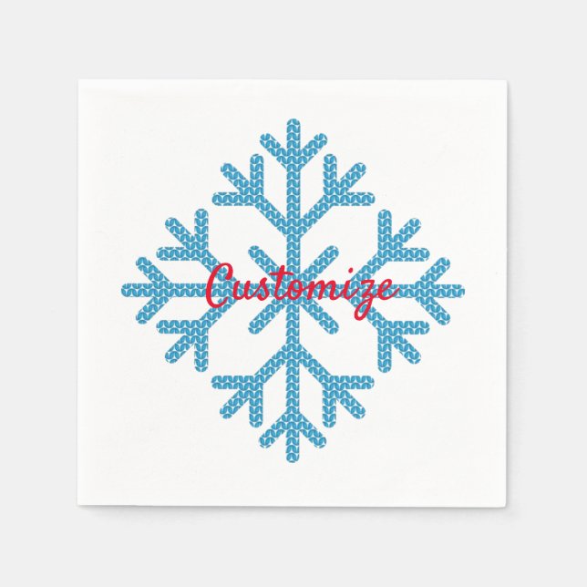 Servilleta De Papel Icy Blue Snowflake Thunder_Cove (Anverso)