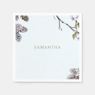 Servilleta De Papel Icy Blue Winter Personalized Shower Cocktail