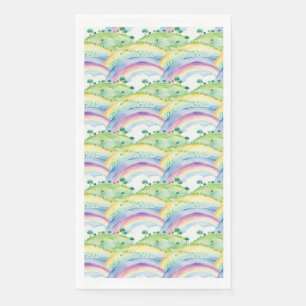 Servilleta De Papel Idílico paisaje acuático pintado con árboles