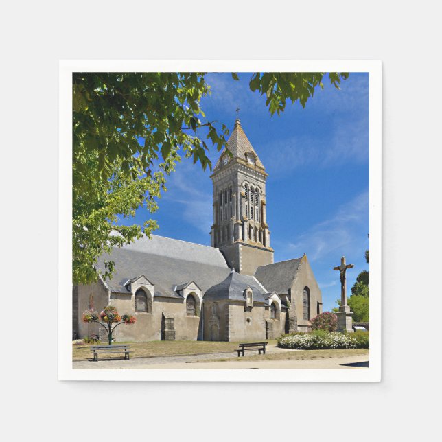 Servilleta De Papel Iglesia de Noirmoutier en l'Ile en Francia (Anverso)