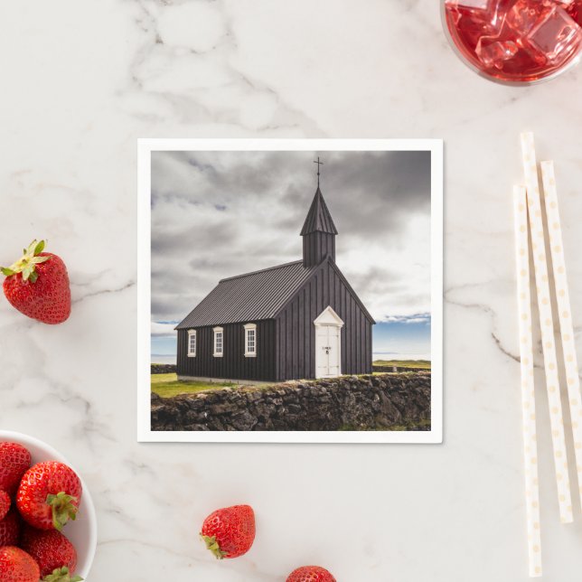 Servilleta De Papel Iglesia Negra De Budir, Islandia (In situ)