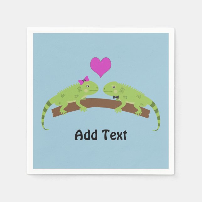 Servilleta De Papel Iguana amor (Anverso)