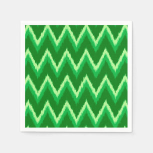 Servilleta De Papel Ikat Chevron Stripes - Pino y Verde Lime