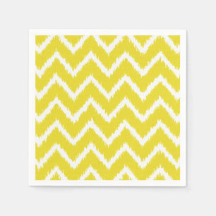 Servilleta De Papel Ikat Chevrons - amarillo y blanco mostaza