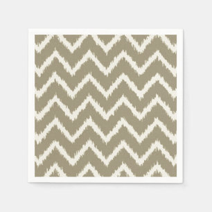 Servilleta De Papel Ikat Chevrons - Taupe y beige