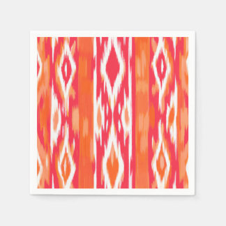 Servilleta De Papel Ikat Design Paper Napkins Naranja y Rosa