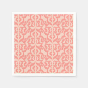 Servilleta De Papel Ikat Moro Damasco - melocotón y rosa coral