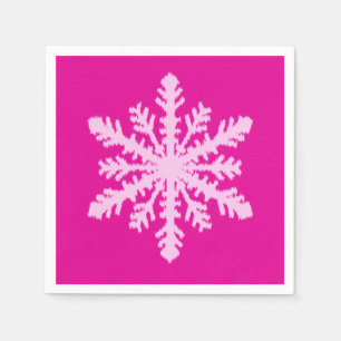 Servilleta De Papel Ikat Snowflake - Fuchsia y el hielo rosado