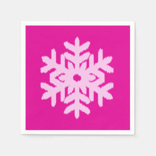 Servilleta De Papel Ikat Snowflake - Fuchsia y hielo rosa