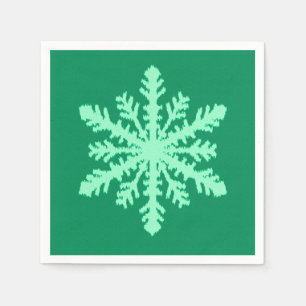 Servilleta De Papel Ikat Snowflake - Pino y verde menta