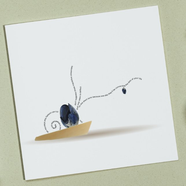 Servilleta De Papel Ikebana espiral azul iris mussel poema costero (Subido por el creador)