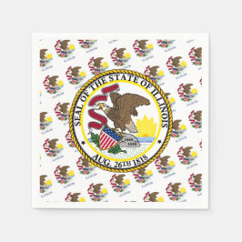 Servilleta De Papel Illinoisan Flag & Seal, Illinois