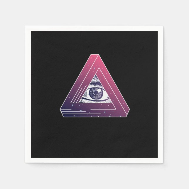 Servilleta De Papel Illuminati Triangle Symbol Masonic Conspiracy Gift (Anverso)