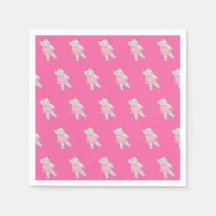 Servilleta De Papel illusima Ballerina Hippo Pink Birday Party Napki