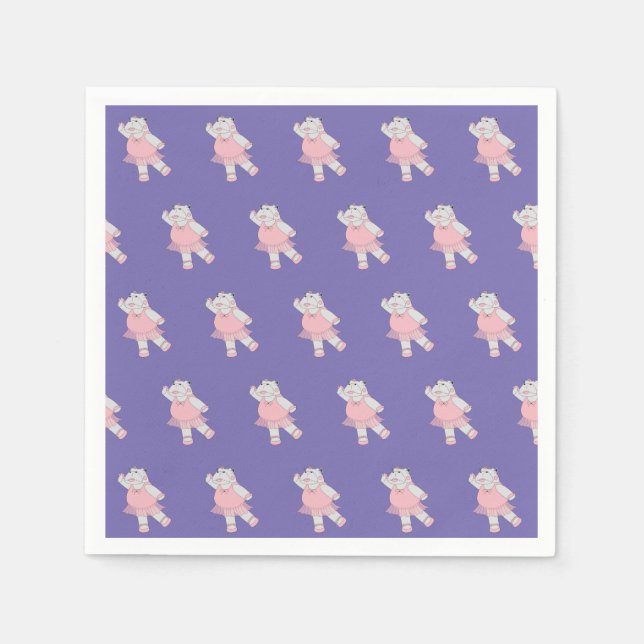 Servilleta De Papel illusima Ballerina Hippo Purple (Anverso)