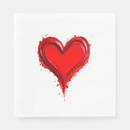 Servilleta De Papel Illustration artistique d’un cœur rouge.