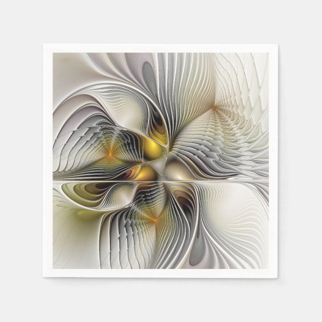 Servilleta De Papel Ilusión óptica abstracta fractal 3D con profundida (Anverso)