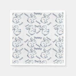 Servilleta De Papel Ilusión óptica del pato de conejo blanco dibujando