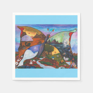 Servilleta De Papel Ilustracion acuarela Fantasía Fascinante Mundo