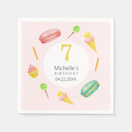 Servilleta De Papel Ilustracion acuático de fiesta de cumpleaños de ve