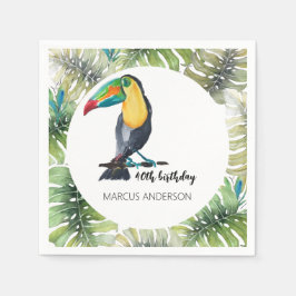 Servilleta De Papel Ilustracion acuático exótico de Toucan