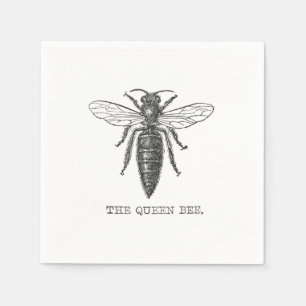 Servilleta De Papel Ilustración antigua de insecto bug abeja reina