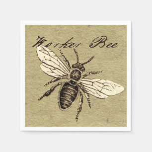 Servilleta De Papel Ilustración Antigüedad Insecto Abeja Obrera Vintag