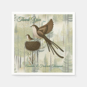 Servilleta De Papel Ilustracion artístico de aves simplistas de estilo