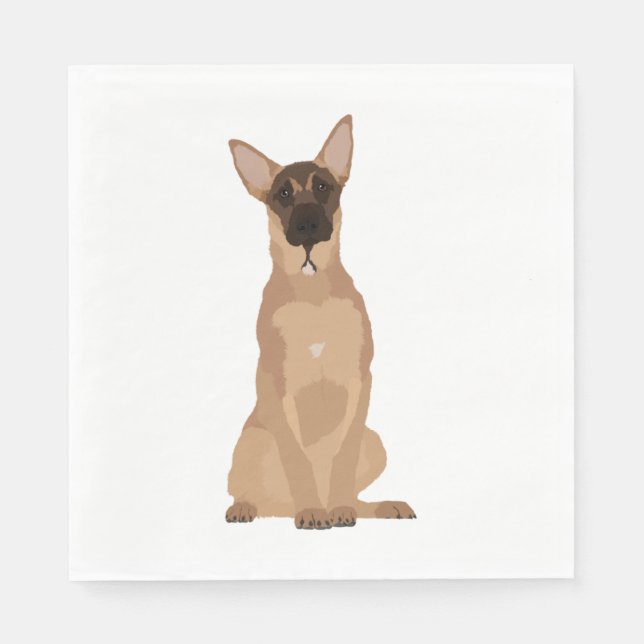 Servilleta De Papel ¡Ilustracion belga malinois! (Anverso)