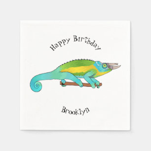 Servilleta De Papel Ilustracion chameleon personalizado de Jackson