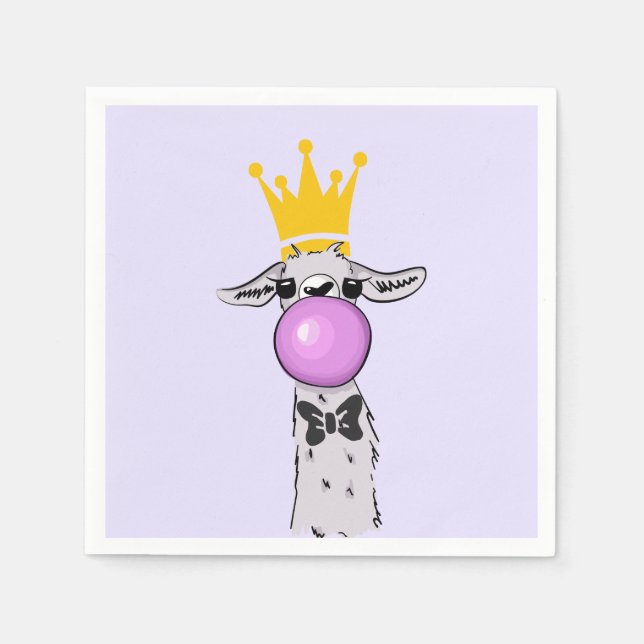 Servilleta De Papel Ilustracion Cute Funny Llama (Anverso)